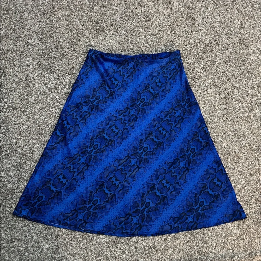 PLUS SIZE SKIRT Bar III Blue and Black A-Line Skirt